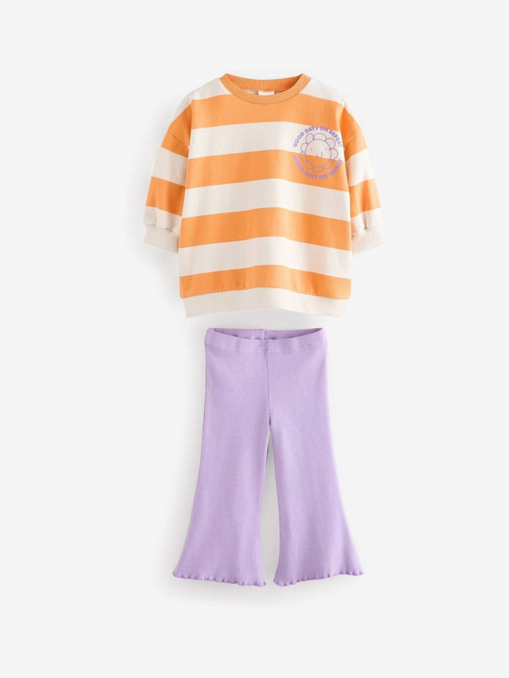 Толстовка и легинсы в комплекте для девочки Next E54-949, Сиреневый, Белый, Оранжевый