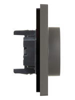 FORTE&PIANO Розетка 2-местная с заземлением без защитных шторок безвинтовое крепление 16А FP324 серый IEK