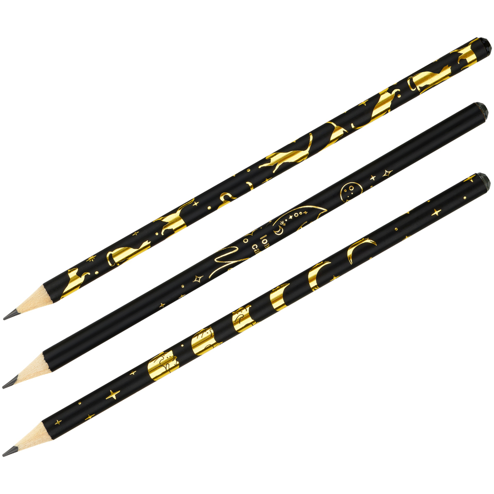 Карандаш "Moon cat", HB заточен., c фольгированием, стразы на топе, без ластика, ассорти