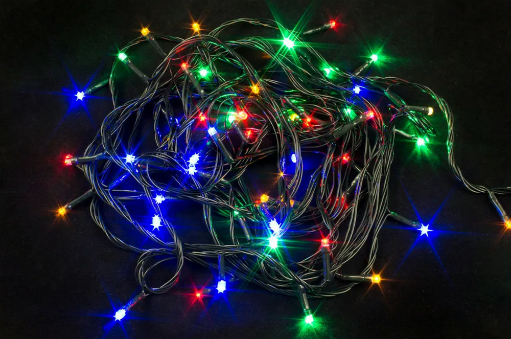 Гирлянда нить LED 300L (14m) RGB "крупные яркие диоды" New