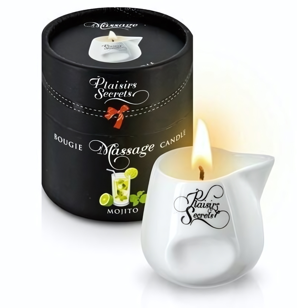 Массажная свеча с ароматом мохито Bougie de Massage Mojito - 80 мл. (Цвет: белый)