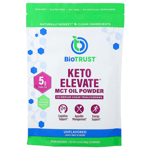 BioTRUST, Keto Elevate ™, масло со среднецепочечными триглицеридами в порошке, без добавок, 180 г (6,35 унции)