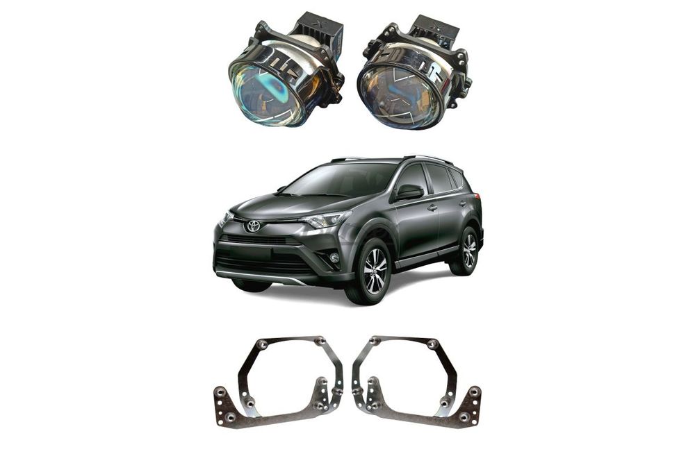 Комплект для замены штатных линз Toyota RAV4 IV CA40 рестайлинг 2015-2019, LED