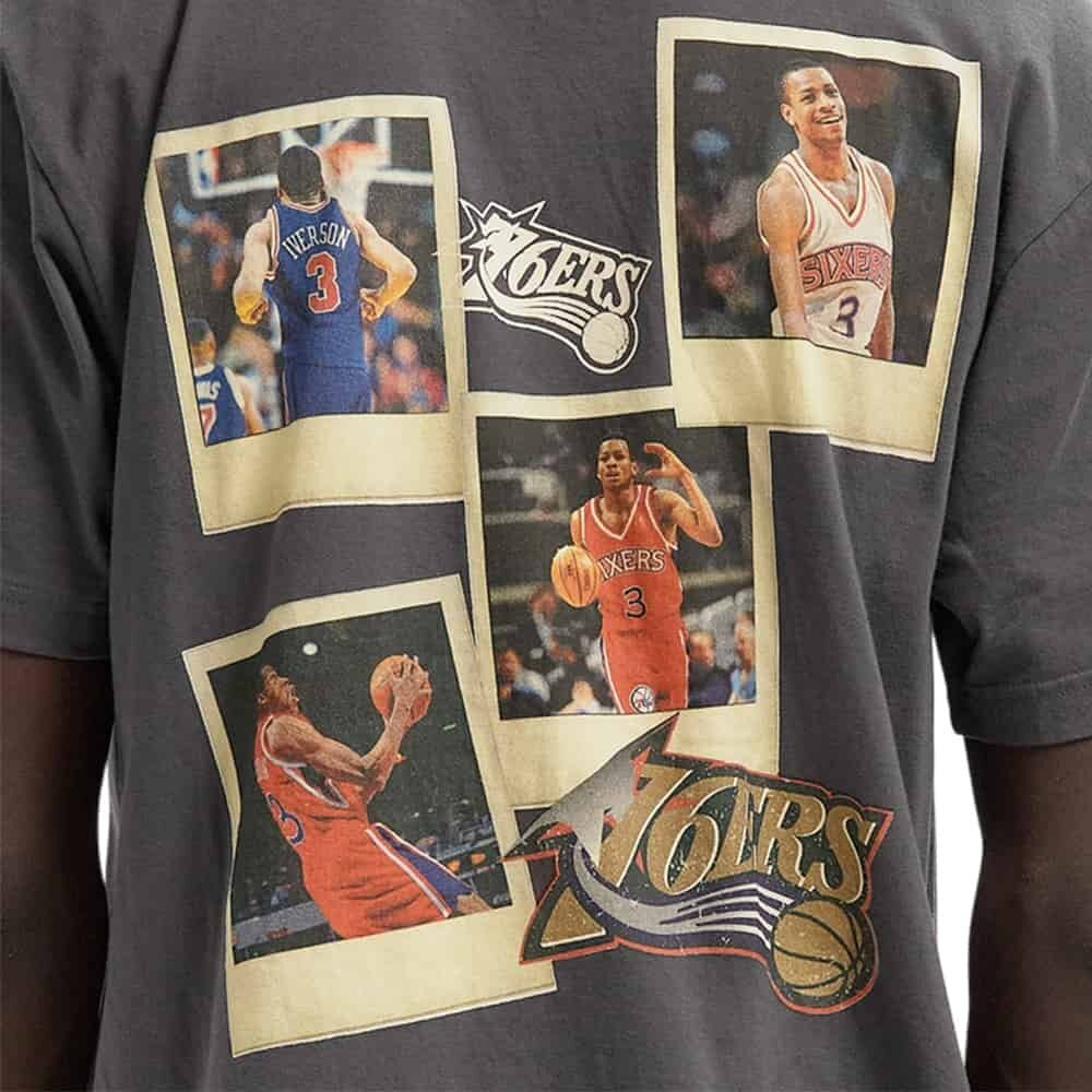 Баскетбольная джерси Mitchell&Ness NBA Player Retro Photo 76ers Allen Iverson Gray T-Shirt