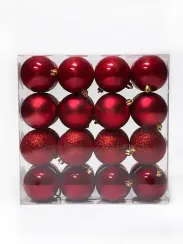 Набор пластиковых шаров Вернисаж 80 мм., красный, 32 шт., Christmas DeLuxe (89587)