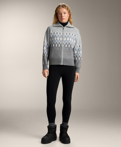 Oysho Жакет из жаккардового трикотажа с 10% шерстью, серый меланж