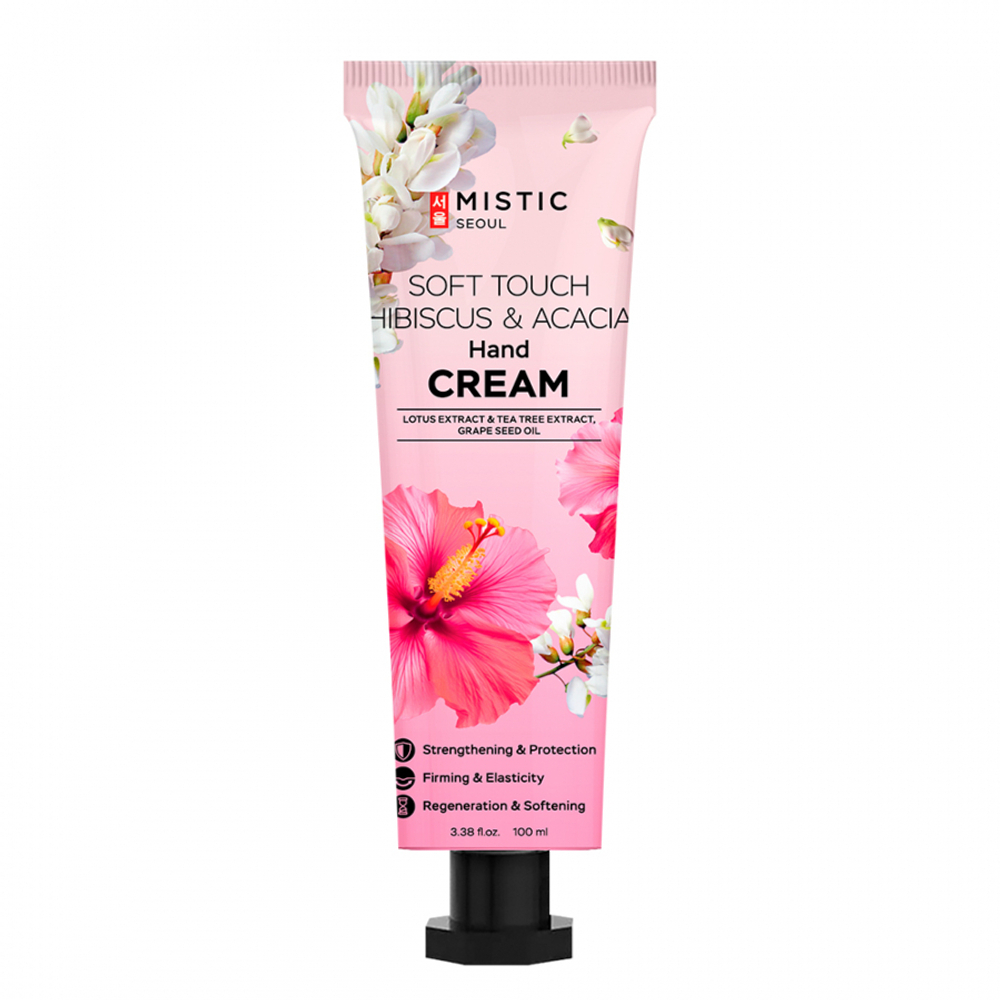 MISTIC SOFT TOUCH HIBISCUS & ACACIA Hand Cream Крем для рук питательный с антиоксидантным эффектом с экстрактами гибискуса и акации 100мл
