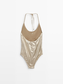 Massimo Dutti Купальник металлик, золотой