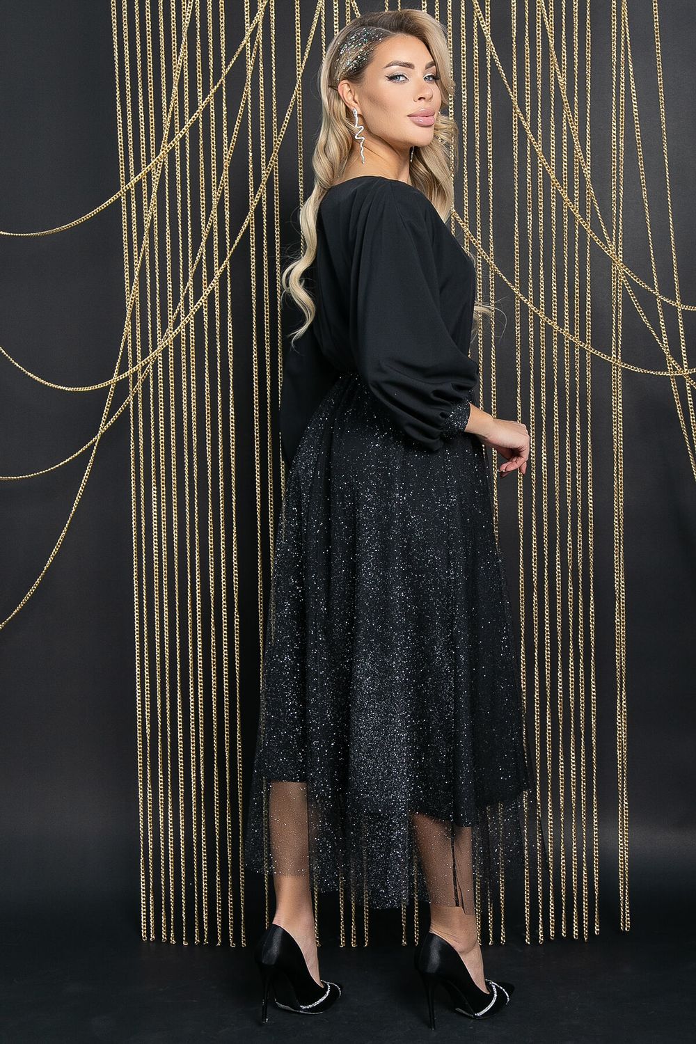 Платье Звездный город (черное) П11727 LT Collection