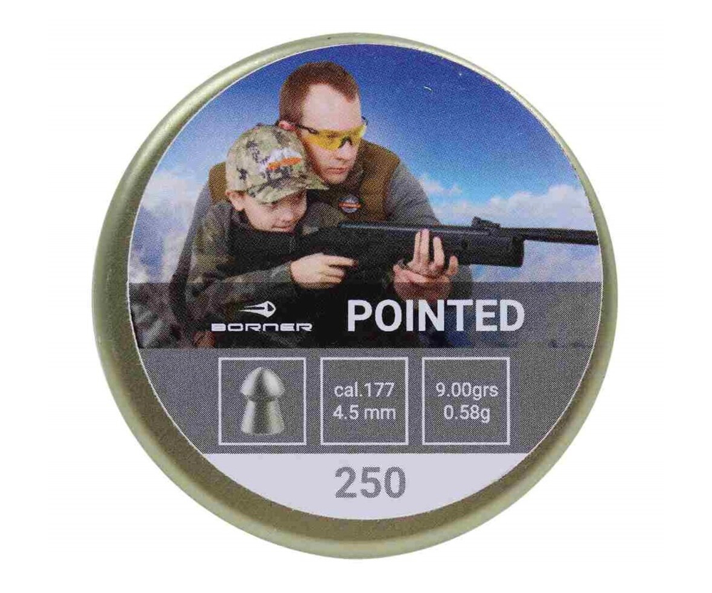 Пуля пневматическая Borner "Pointed",  4,5 (250 шт.) 0,58 гр.