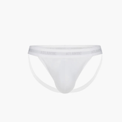 Мужские трусы джоки белые ATLANTIC Jock Strap MP-1571