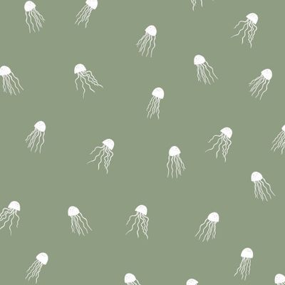 Медузы на пыльно зеленом