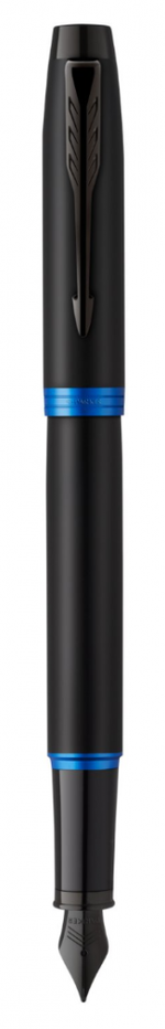 Перьевая ручка Parker IM Vibrant Rings Flame Blue, перо:F/M , цвет чернил: blue, в подарочной упаковке.