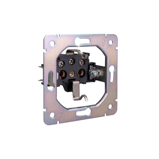 Розетка ROUND 1-ая с/з с/у, со шторками 16А перламутр KRANZ