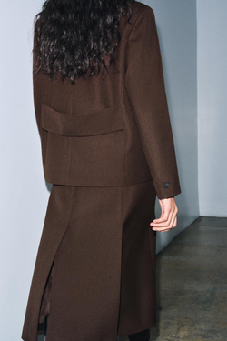 ZARA БЛЕЙЗЕР С КАРМАНАМИ — ZW COLLECTION, КОРИЧНЕВЫЙ