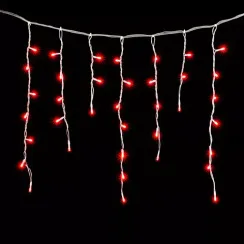 Светодиодная бахрома мерцающая 3,1*0,5 м, 220V., 150 красных LED ламп, соединяемая, прозрачный ПВХ, Beauty Led (PIL150BL-10-2R)