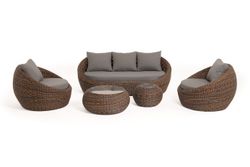 "Барселона" лаунж-зона из искусственного ротанга, цвет коричневый