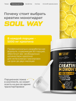 Креатин моногидрат порошок со вкусом лимона 300 г / Soul Way / 60 порций