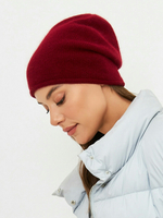 Шапка GLORY удлиненная одинарная с руликом с содержанием шерсти енота и ангоры