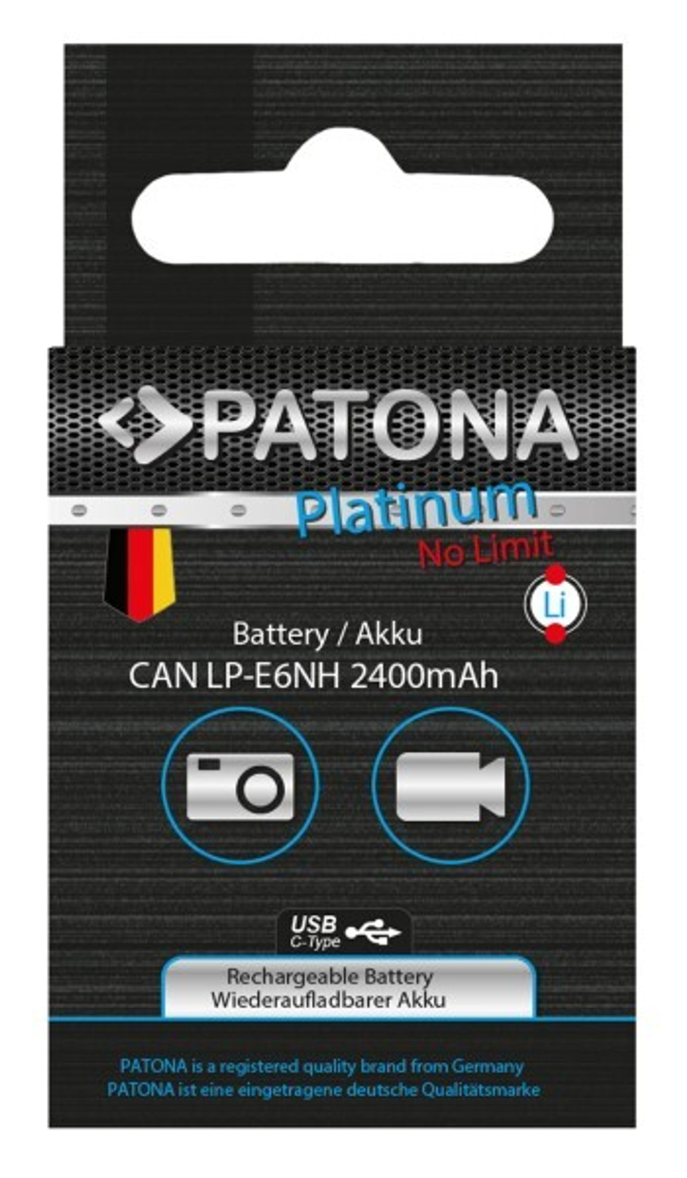 PATONA Platinum аналог Canon LP-E6NH с зарядкой по USB-C