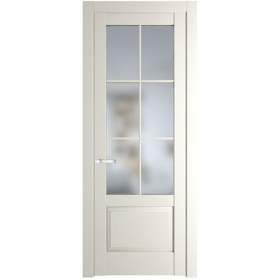 Межкомнатная дверь эмаль Profil Doors 4.2.2 (р.6) PD перламутр белый стекло матовое