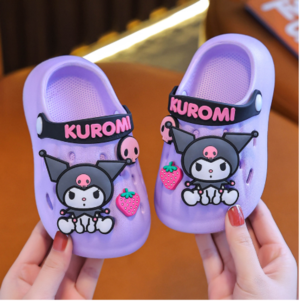 Сабо со значками &quot;Kuromi&quot;, фиолетовые