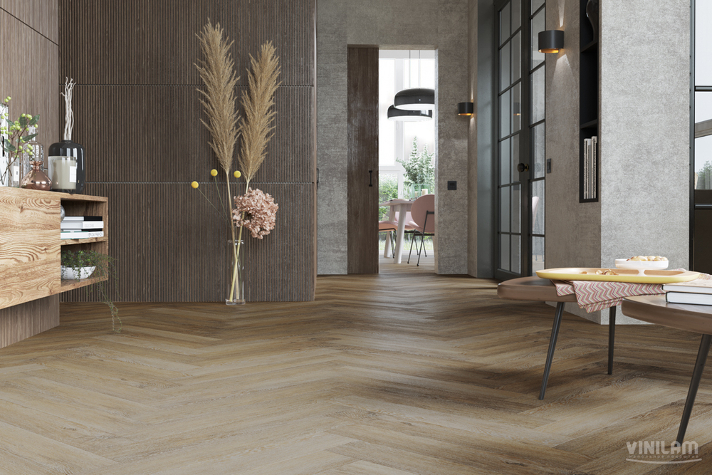 Виниловый ламинат VINILAM PARQUET Herringbone GD11377 Паркет Тусон Glue