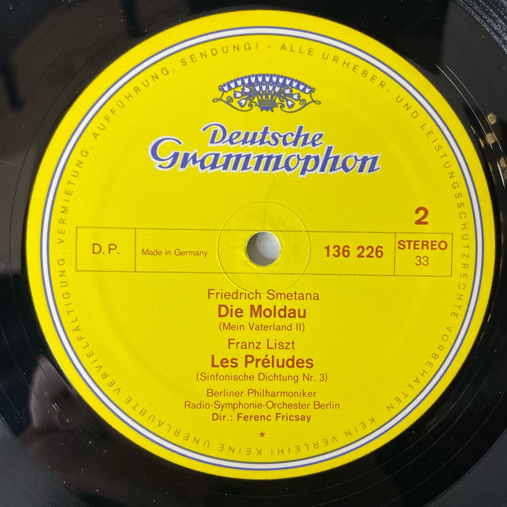 Винтажная виниловая пластинка LP Сборник Классическомй Музыки Berliner Philharmoniker Radio Symphonie Orchester Berlin, Ferenc Fricsay Моцарт, Бетховен, Сметана, Лист (Германия 1977)