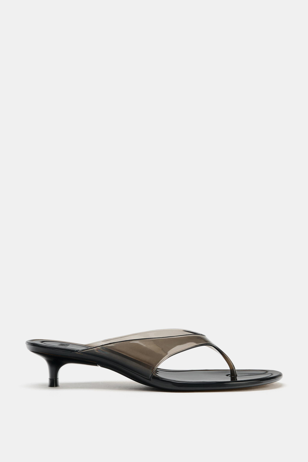 ZARA БОСОНОЖКИ KITTEN JELLY, ЧЕРНЫЙ