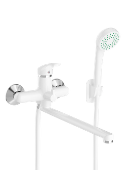 Смеситель с длинным изливом для ванны DIWO Валдай DW-WAL95WH белый