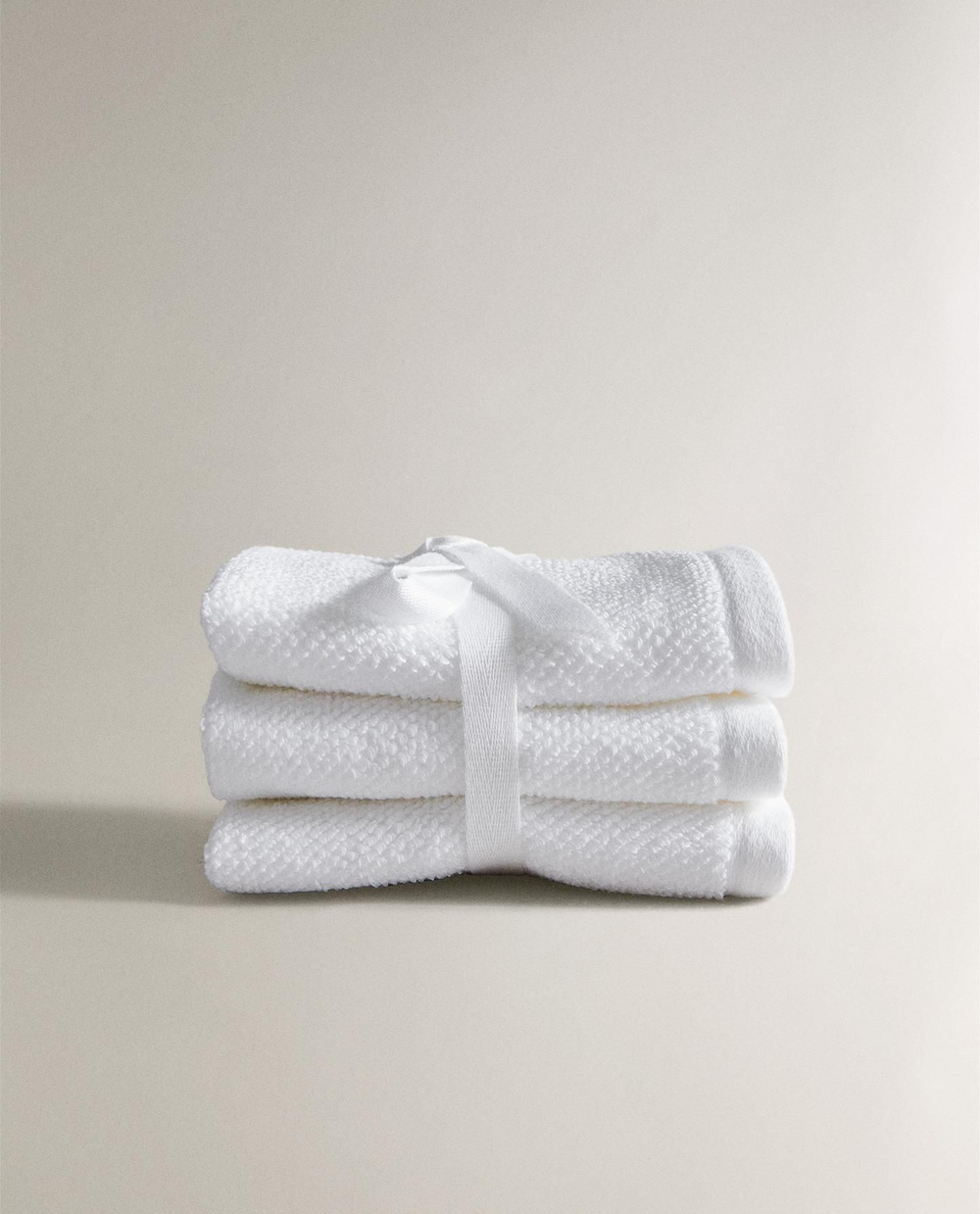 Zara Home - Набор хлопковых полотенец для рук с рисовой строчкой (комплект из 3 предметов)), белый, 30х30 см