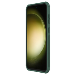 Усиленный чехол зеленого цвета (Deep Green) от Nillkin для Samsung Galaxy S23 FE, серия Super Frosted Shield Pro