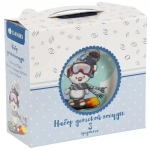 Набор детской посуды фарфор, 3 шт, Сноубордист, тарелка 17.5 см, салатник 360 мл, кружка 210 мл, Daniks