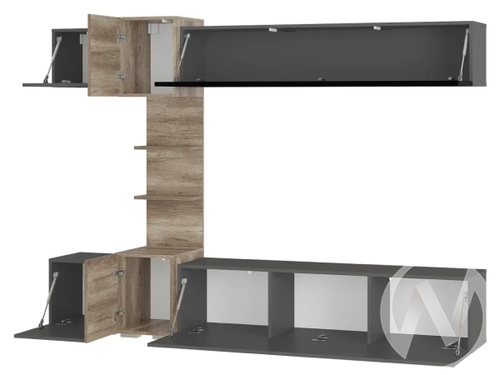 Гостиная Рейн ГС-01 (графит/дуб каньон)