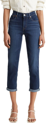 Джинсы Levis Levi's Original MID RISE BOYFRIEND DARK INDIGO - WORN IN синий