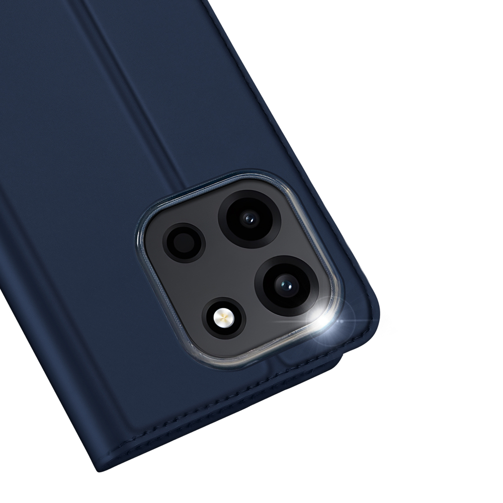 Чехол книжка из кожи синего цвета для OnePlus Nord 6, серия Skin Pro Series от Dux Ducis