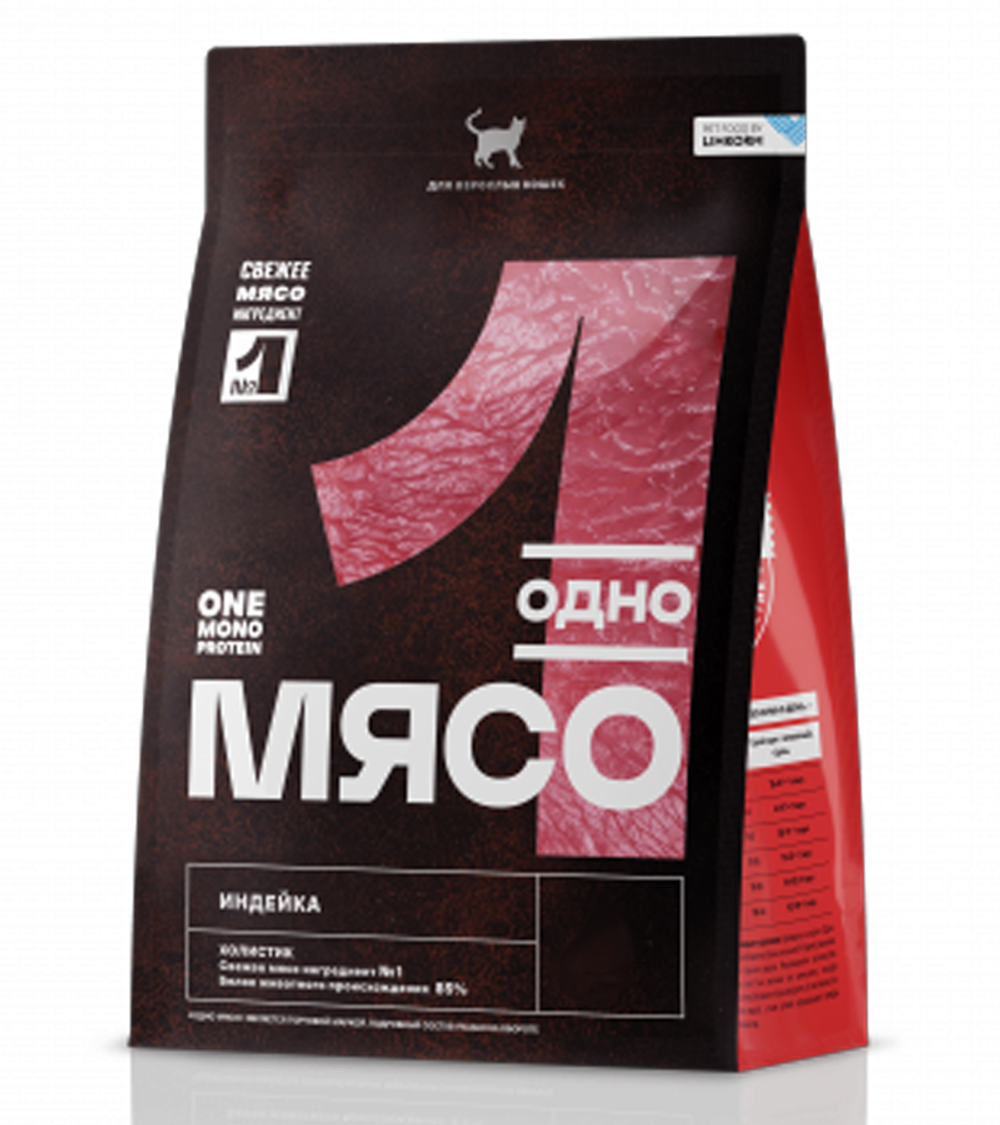 Одно Мясо Adult Cat с мясом индейки 400гр.