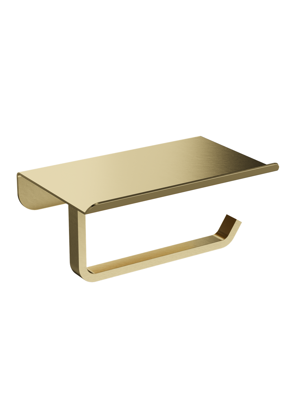 Держатель для туалетной бумаги STWORKI Киркенес S45345GM настенный, матовое золото, с полкой