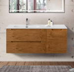 Подвесная тумба с раковиной BelBagno ETNA 120 Rovere Nature левая, ETNA-1200-2C-1A-SO-RN-L + BB1200ETL-L
