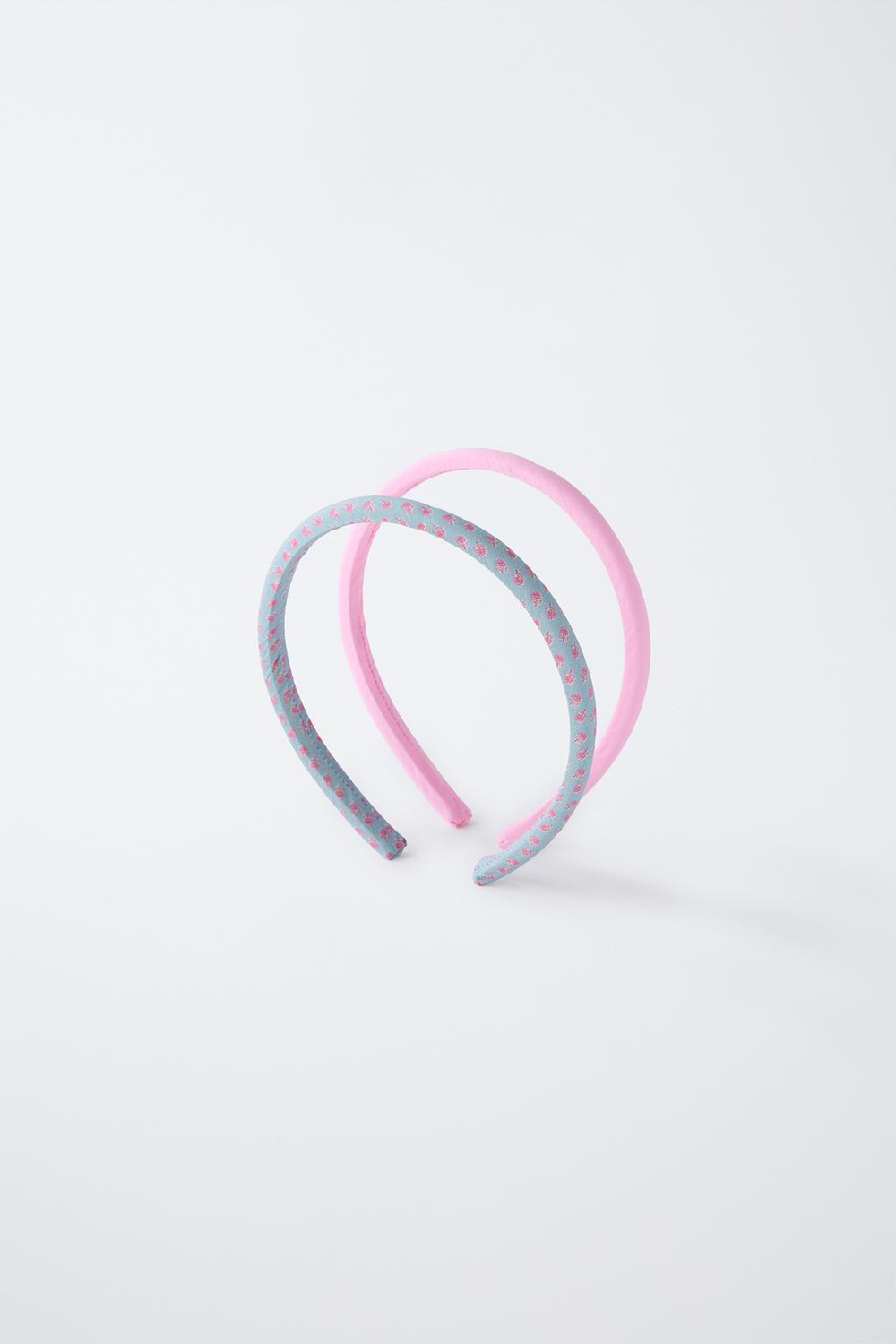 ZARA НАБОР ИЗ 2 ОБОДКОВ С ЦВЕТОЧНЫМ ПРИНТОМ, РОЗОВЫЙ