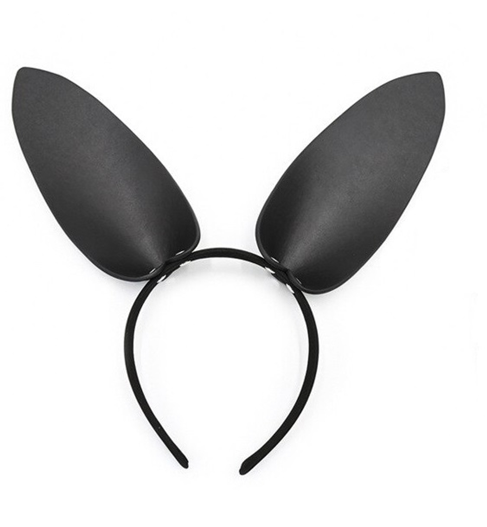 Ободок с заячьими ушками черный