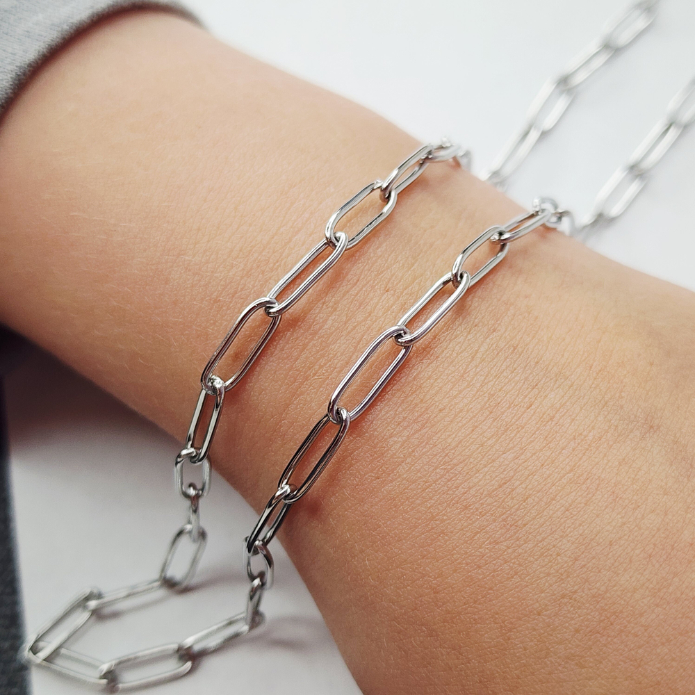 Цепочка скрепка, сталь, р 12×4×1мм, цена за отрезок 50 см