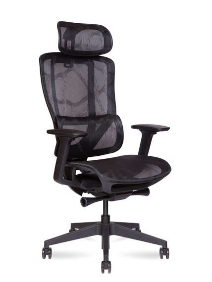 Кресло офисное Норден / Ханк блэк / Hank black / черный пластик / черная сетка