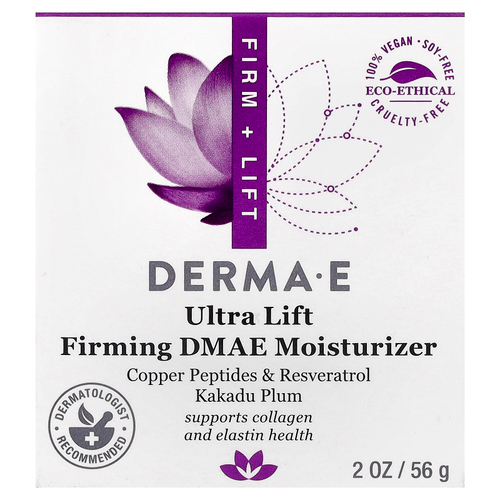DERMA E, укрепляющее увлажняющее средство с ДМАЭ Ultra Lift, 56 г (2 унции)