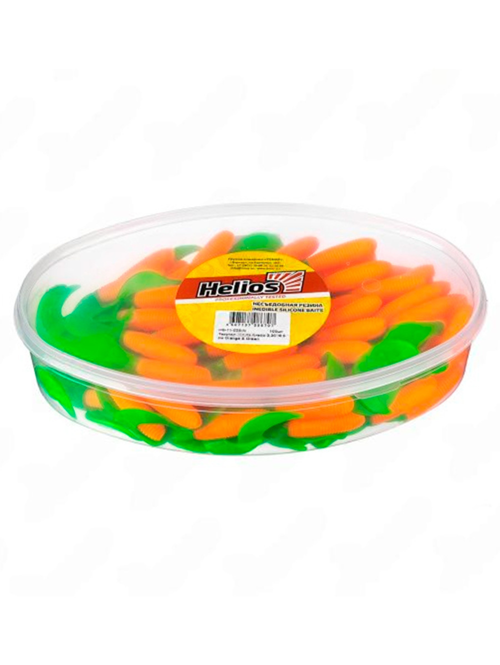 Твистер несъедобный Helios Credo 3,35"/8,5 см White & Green 100шт. (HS-11-016-N)