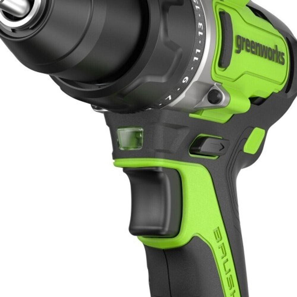 Дрель-шуруповерт аккумуляторная GREENWORKS GD24DD90 24V, 2 АКБ 4Ач и ЗУ 3707507CUD