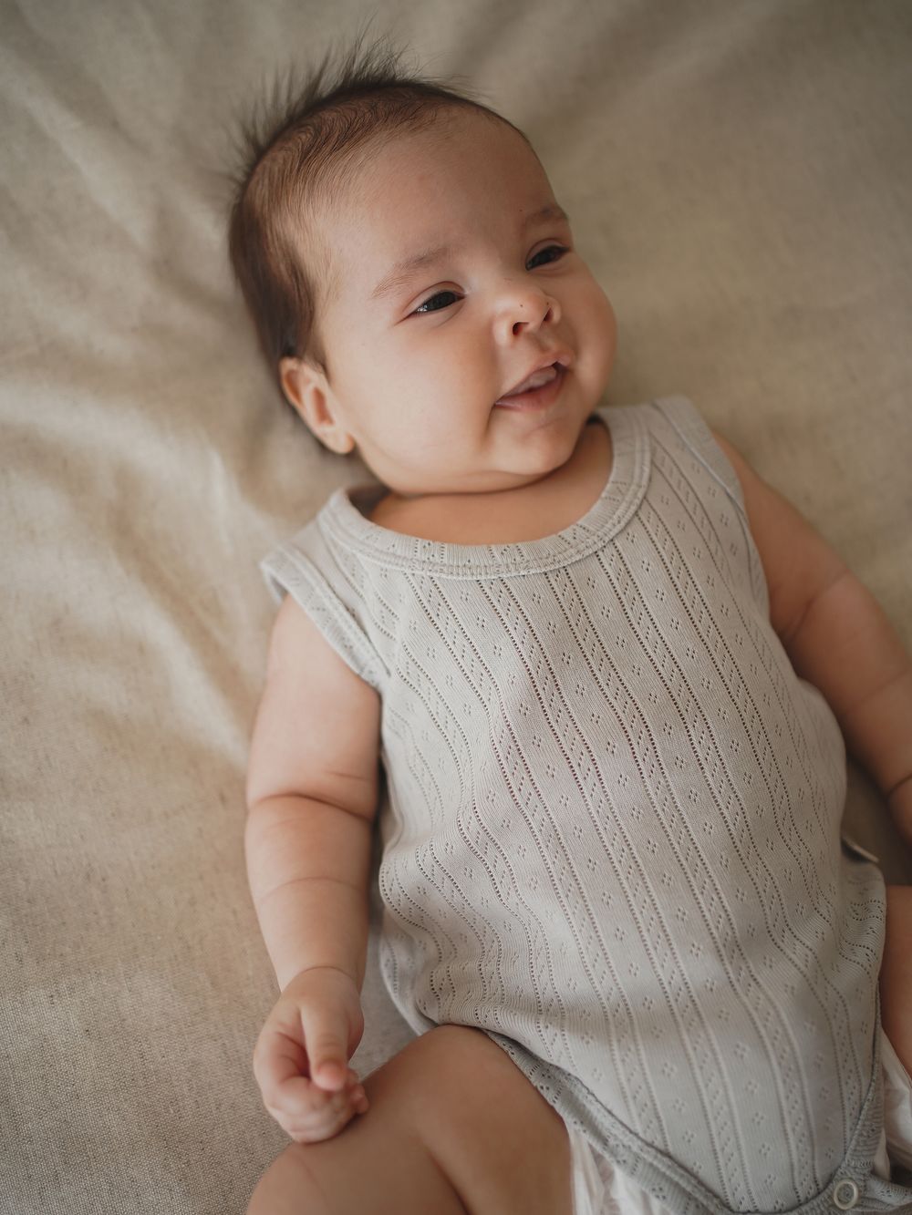 Комплект боди "Молоко/Жемчуг" из ажурного хлопка 0+