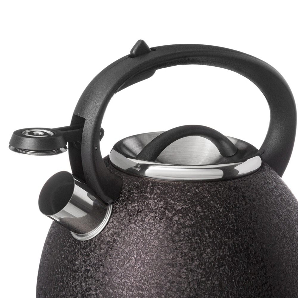 Чайник 2,5л со свистком, индукция, черный