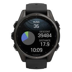 Умные часы Garmin Fenix 8 Amoled 43mm, Sapphire Lens, Carbon Gray DLC Titanium + Silicone Band