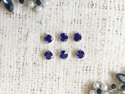 Стразы пришивные стекло в оправе, d 0,5 см.